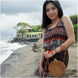 bali circle bags ata grass rattan strap handmade ethnic design